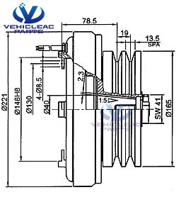 Citybus ac compressor parts magnetic clutch BK 2A165 24V, BITZTER 4P/4N Compressor CLUTCH 