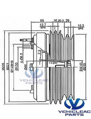 bock and bitzer compressor clutch, Citybus ac parts,Bock fk 40 compressor magnetic clutch BK 2A2B 235 210 24V, Bitzer 4N/4P/4T/4U Compressor Clutch