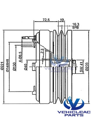 bock and bitzer compressor clutch, Citybus ac parts,Bock fk 40 compressor magnetic clutch BK 2B 220 24V, Bitzer 4N/4P/4T/4U Compressor Clutch