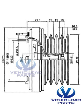 bock and bitzer compressor clutch, Citybus ac parts,Bock fk 40 compressor magnetic clutch BK 4B 172 24V, Bitzer 4N/4P/4T/4U Compressor Clutch