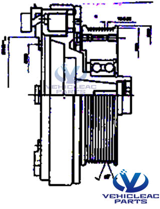 BK 10PK 184 Electromagnetic Clutches for Bock Drawing, used for Bus Air Conditioning BOCK FK 40 390K 560K 655K 470K Compressor Clutch, Bitzer 4N/4P/4T/4UFCY Compressor Clutch