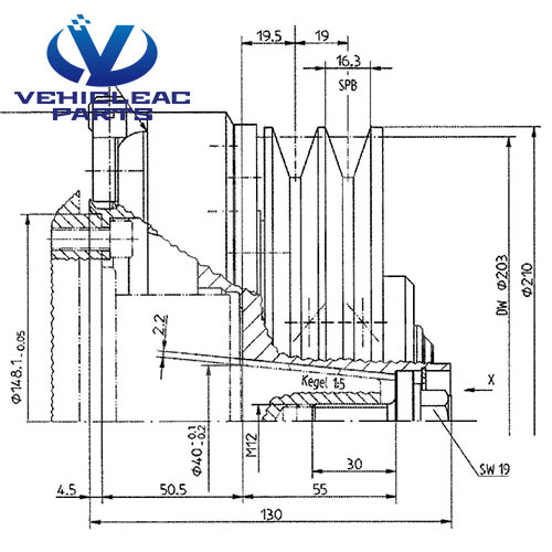  Bus A/C Clutch LA16.0150Y 2B 210 for bus a/c parts BOCK (GEA) FKX40 Compressor Autoclima: 4045616028