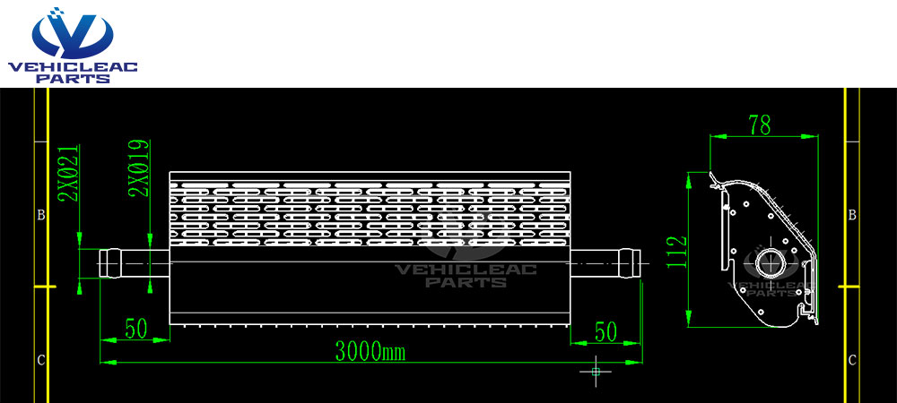 Bus Wall Mount Natural Wind Radiator Convector Heater Drawing