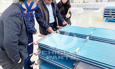 bus air conditioner part evaporation core which is made of copper tube hydrophilic aluminum fins