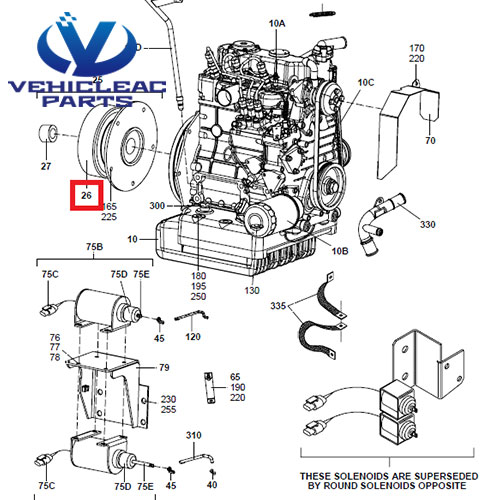 Carrier Supra 722 engine clutch, Carrier Supra 744 engine clutch, 50-01171-20 Engine Clutch for Carrier Transicold Supra 750 (2A; Ø157MM) 50-01165-01