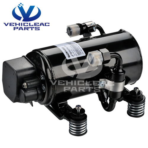 The high anti-vibration spring and rubber mounting accessories of 24V rotary compressor in the whole DC powered truck air conditioning system