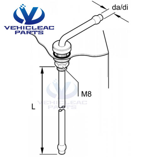 300mm fuel intake of diesel air heater parts drawing replacement Eberspacher Fuel Standpipe Low Profile 300mm 221000201600