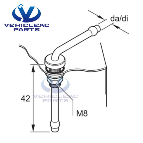 2kw 4KW parking Car Truck air heater 42mm Fuel Intake, Replacement Espar / Eberspacher Airtronic D2 D4 parking rv boat air heater Fuel Stand Pipe Tank Connection Low Profile 221000201500,  22.1000.20.1500 