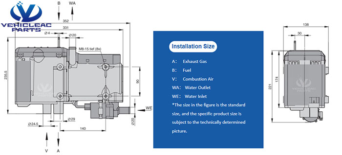 Diesel Liquid Heater 12V 24V 8KW Parking Water Heater for Truck Boat Camper  RV Yacht Similar to Webasto Heater