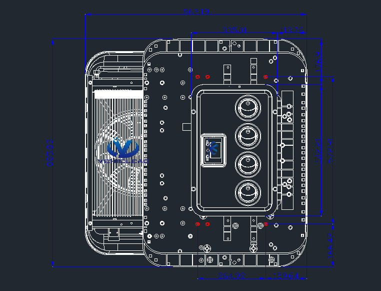 Dimensional Drawing of V-Cool 24 Parking cooler, Truck Parking Air Conditioner